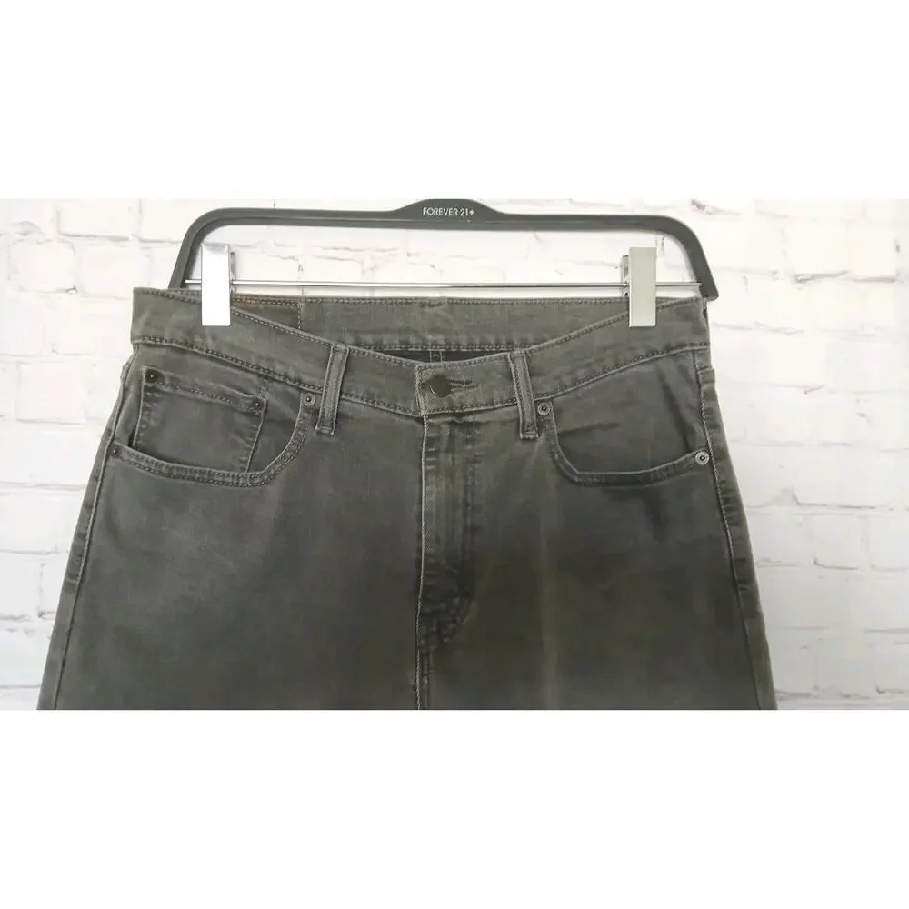 Levis 512 Jeans Mens 33x31 Black Denim Faded Slim Fit Tapered Leg Stretch Adult